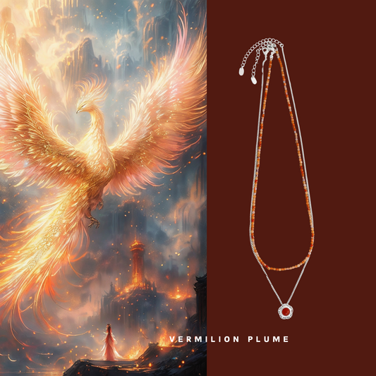Vermilion Plume Necklace set
