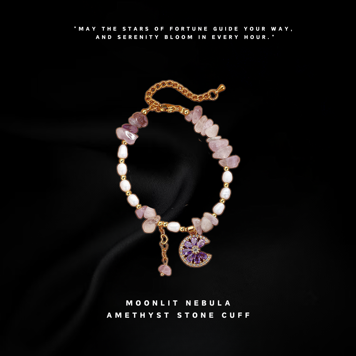 Moonlit Nebula Veined Amethyst Pendant